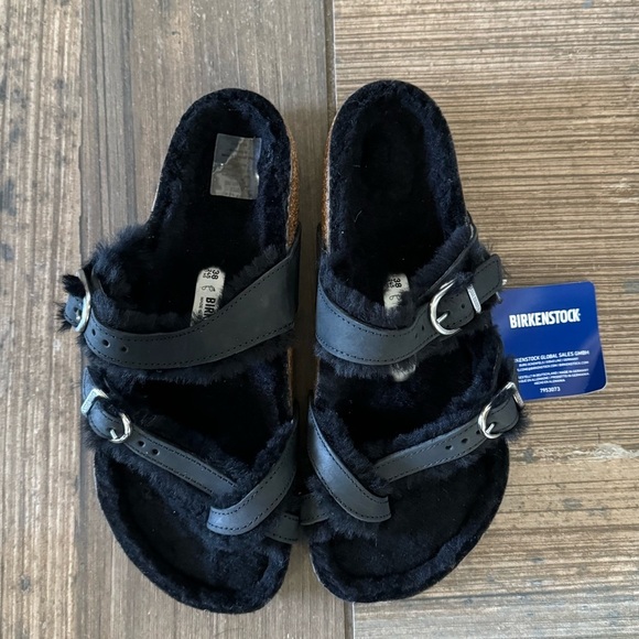 Birkenstock Mayari Shearling Natural Leather Oiled sandals size 7 - Picture 4 of 12